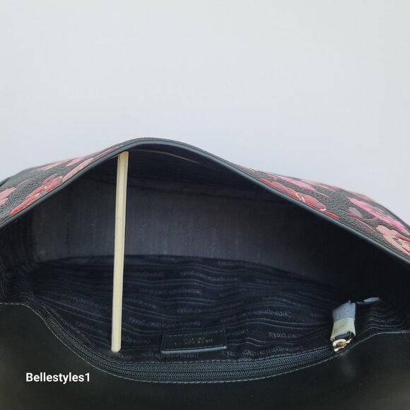 KATE SPADE Hudson Fall Poppies Pebbled Leather Medium Flap Convertible Shoulder⭐ - Picture 14 of 16